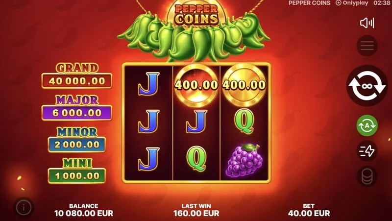 Pepper Coins - Hold and Win राउंड में बोनस कॉइन