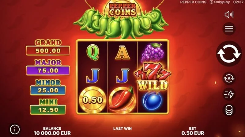 Pepper Coins - रील पर Wild सिम्बॉल